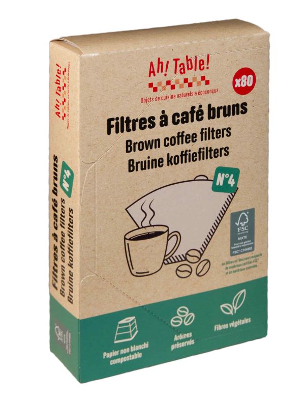 Boîte 80 filtres papier à café n°4 bruns - 2