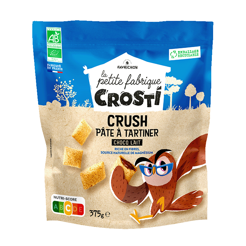 Favrichon -- Crosti Crush Pâte à tartiner Choco Lait - 375 g